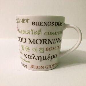 2007 Starbucks Good Morning Multi Language  17 oz Coffee Mug